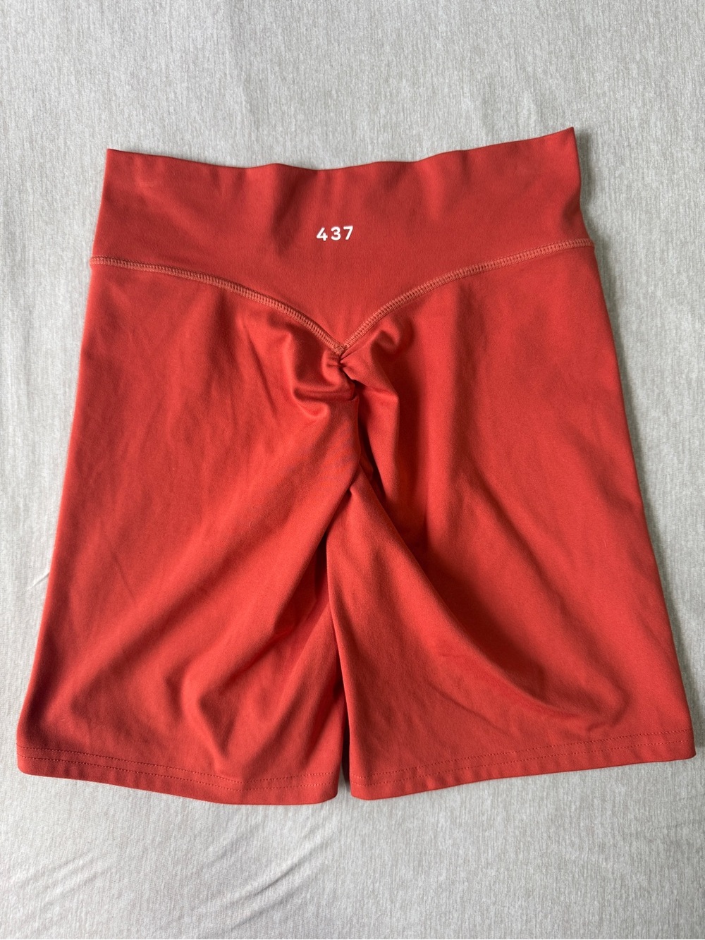 437 Four Three Seven Crossover Scrunch Biker Shorts Orange Size S